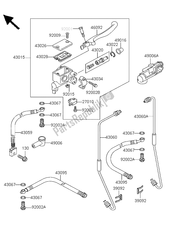 Todas las partes para Cilindro Maestro Delantero de Kawasaki KLF 300 4X4 2003