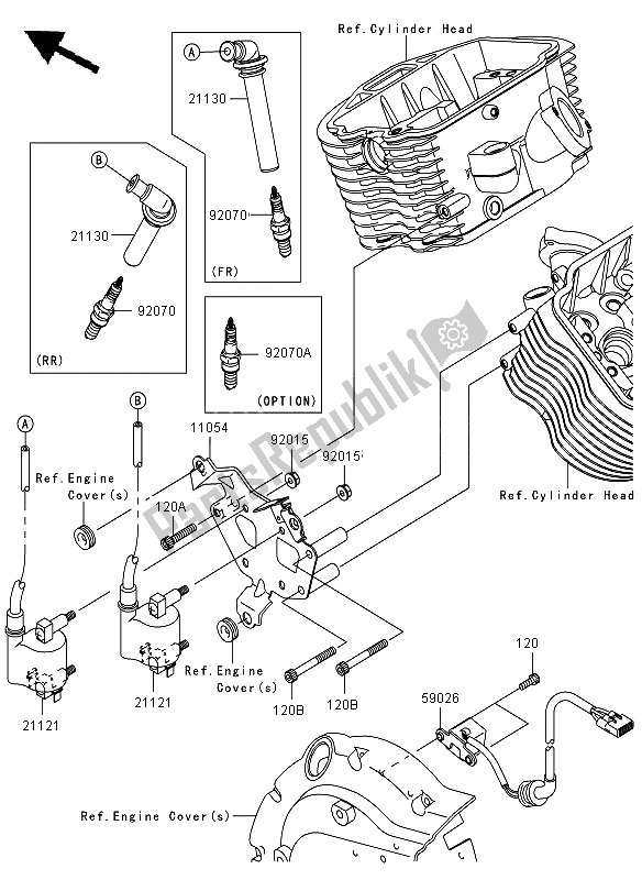 All parts for the Ignition System of the Kawasaki VN 900 Custom 2009