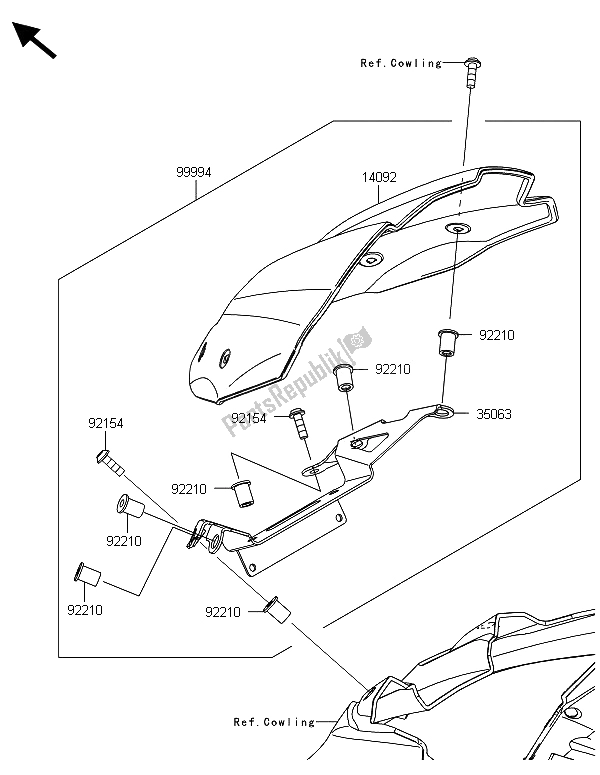 Tutte le parti per il Accessorio (copertura Del Contatore) del Kawasaki Z 800 ABS BDS 2013