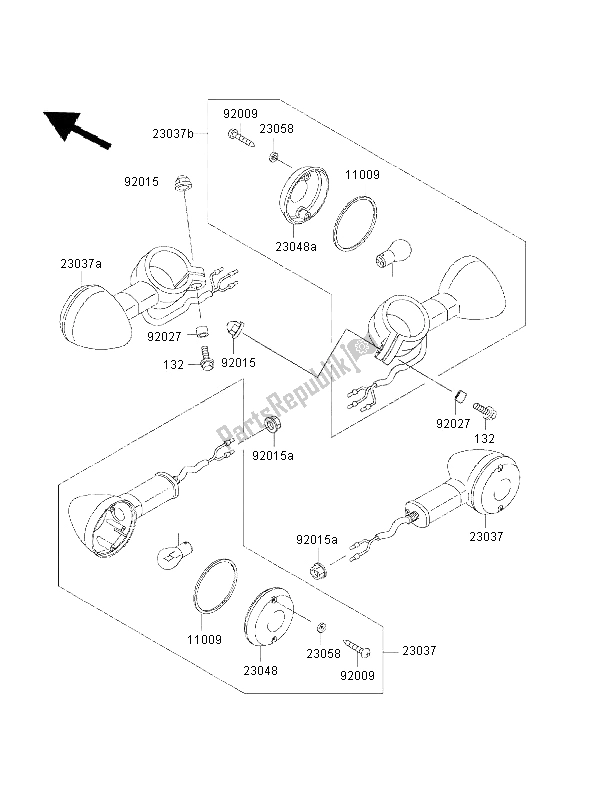 Tutte le parti per il Indicatori Di Direzione del Kawasaki Eliminator 125 2000