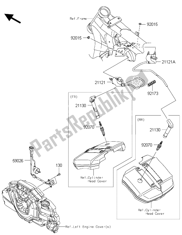 All parts for the Ignition System of the Kawasaki Vulcan 1700 Nomad ABS 2015