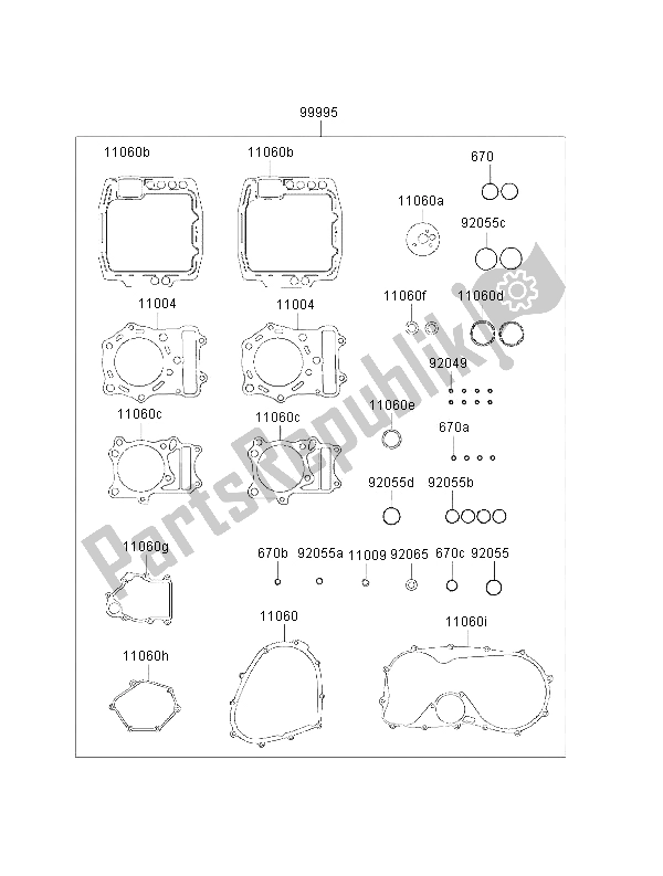 Todas las partes para Kit De Juntas de Kawasaki VN 800 Classic 2000