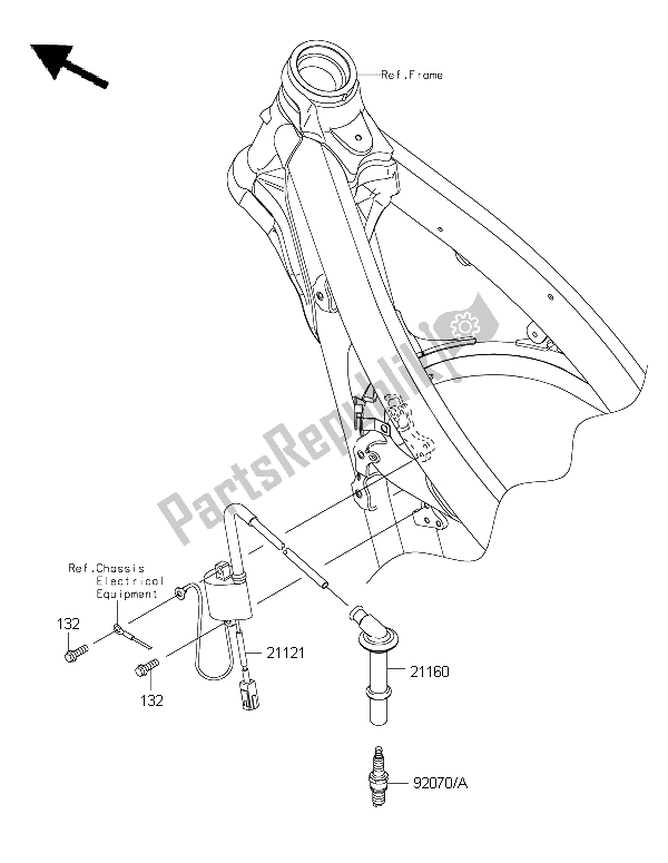 All parts for the Ignition System of the Kawasaki KX 450F 2015