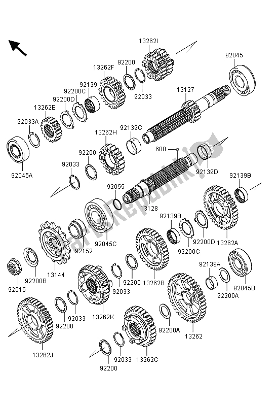 All parts for the Transmission of the Kawasaki Ninja ZX 10R 1000 2013