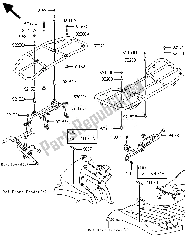 All parts for the Carrier(s) of the Kawasaki Brute Force 750 4X4I Epsgef 2014