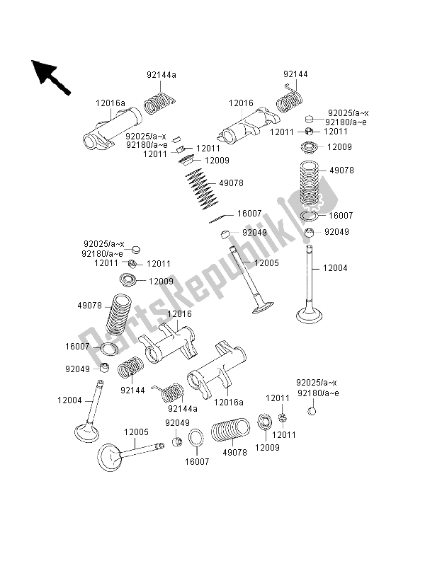 All parts for the Valve(s) of the Kawasaki VN 800 Drifter 2000