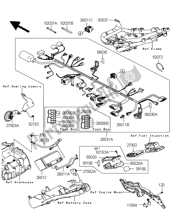 Alle onderdelen voor de Chassis Elektrische Apparatuur van de Kawasaki Z 750 ABS 2012