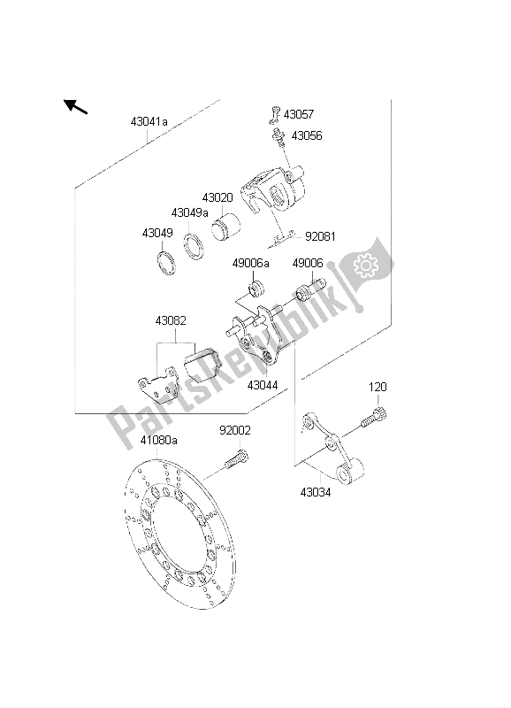 Tutte le parti per il Freno Posteriore del Kawasaki KMX 125 2002