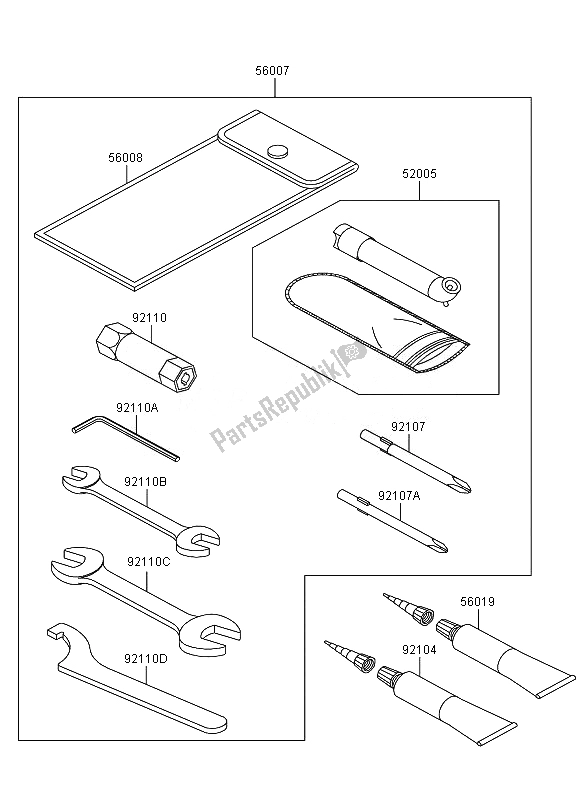 All parts for the Owners Tools of the Kawasaki KVF 360 4X4 2007