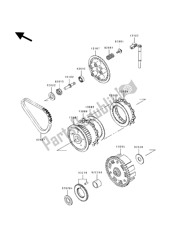 Tutte le parti per il Frizione del Kawasaki KLE 500 1993
