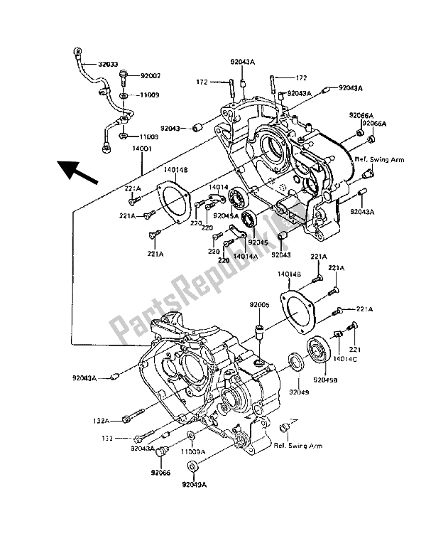 Tutte le parti per il Carter del Kawasaki KLR 600 1988