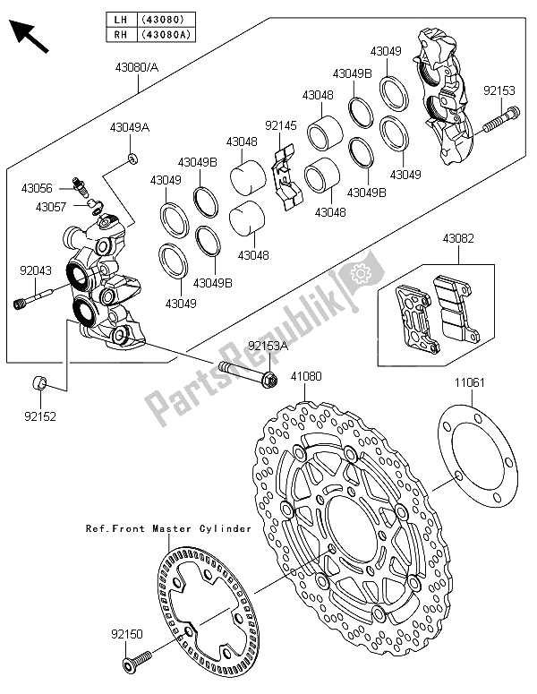 Todas las partes para Freno Frontal de Kawasaki Z 1000 ABS 2013