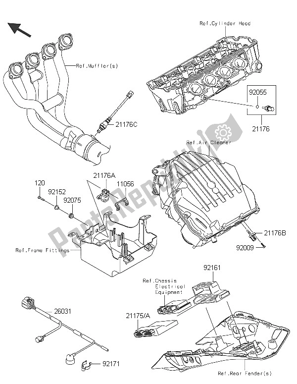 All parts for the Fuel Injection of the Kawasaki Z 1000 SX 2016