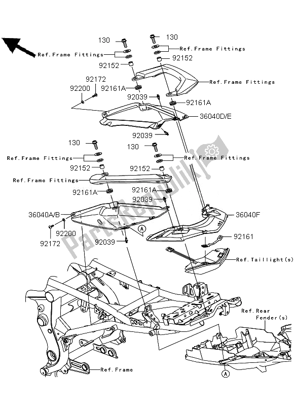 Todas las partes para Cubre Asientos de Kawasaki Versys ABS 650 2011