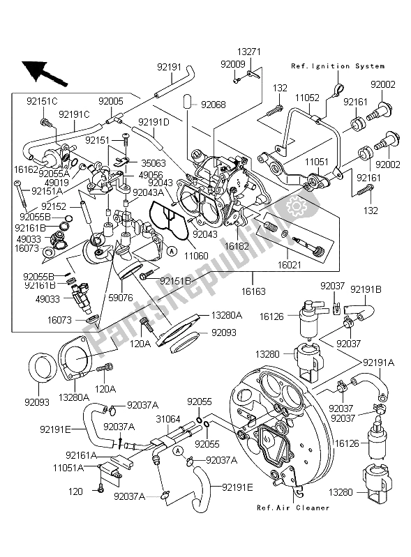 Toutes les pièces pour le Manette De Gaz du Kawasaki VN 1600 Mean Streak 2004