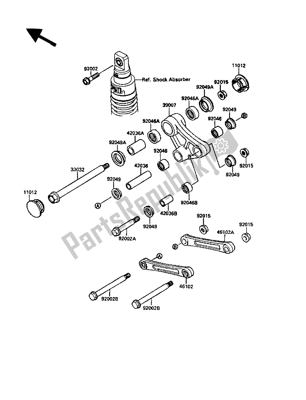 All parts for the Suspension of the Kawasaki KLR 500 1989