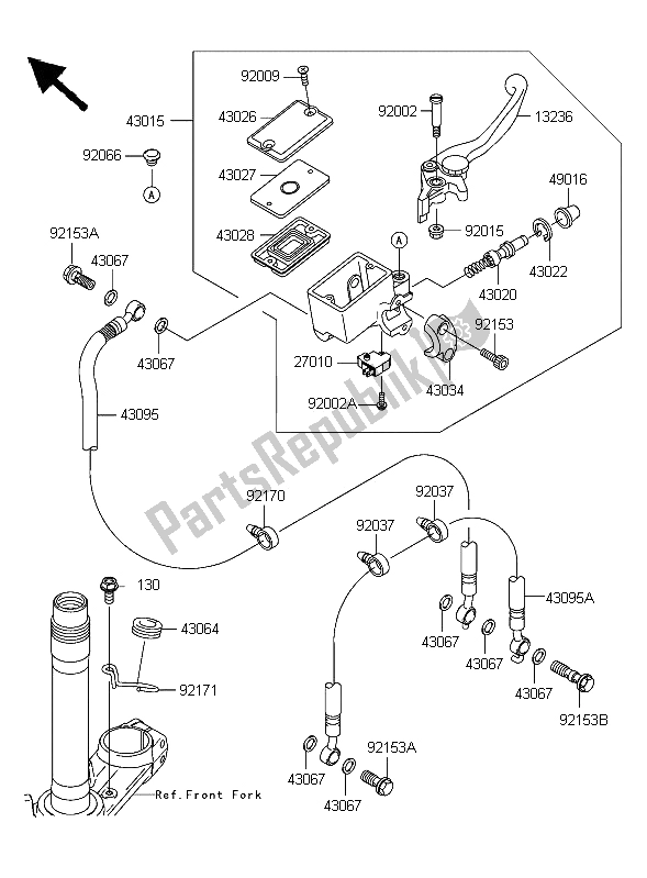 Wszystkie części do Przedni Cylinder G?ówny Kawasaki Z 750S 2006