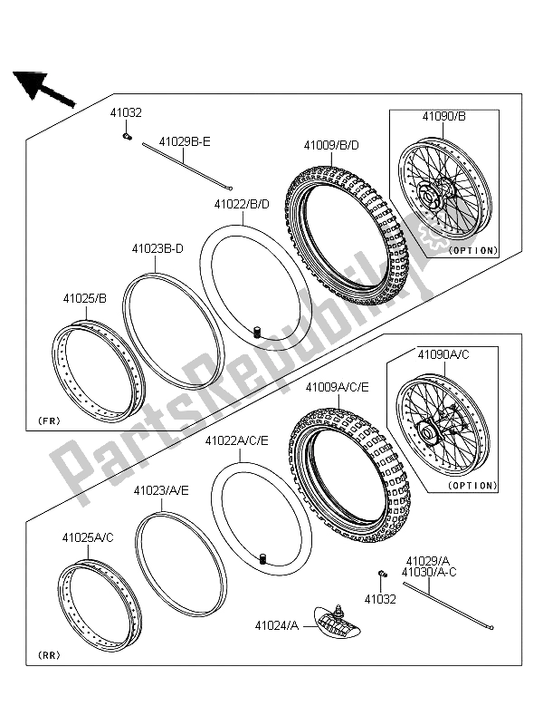 All parts for the Tires of the Kawasaki KX 85 SW LW 2011