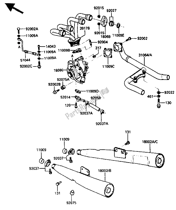 Todas las partes para Silenciador de Kawasaki ZX 750 1985