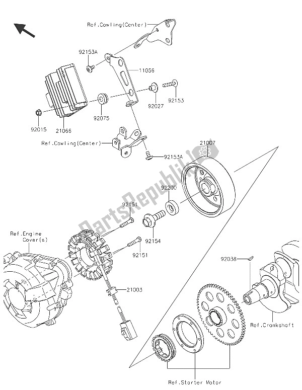 Alle onderdelen voor de Generator van de Kawasaki Z 1000 ABS 2016