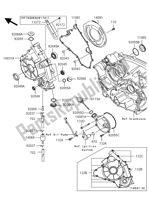 All parts for the Engine Covers of the Kawasaki KVF 750 4X4 2009