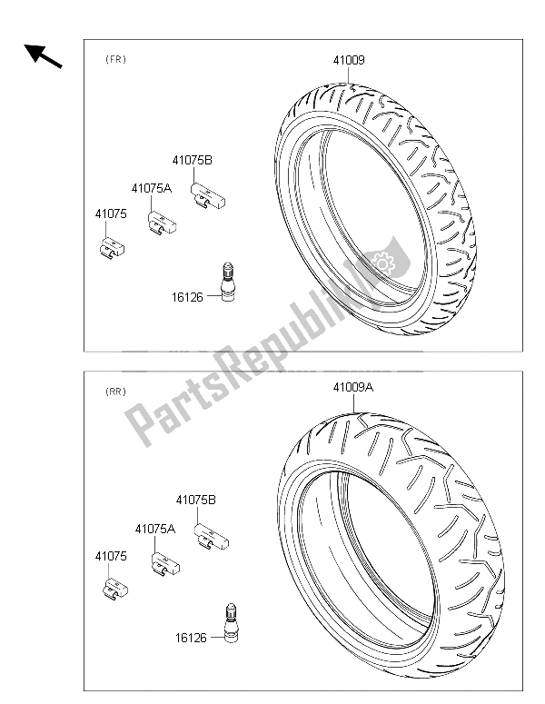 All parts for the Tires of the Kawasaki Ninja ZX 6R 600 2015