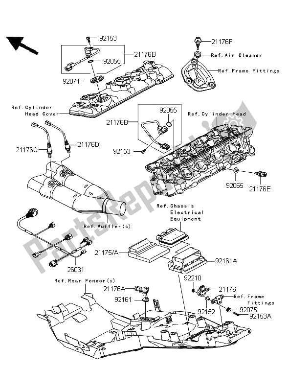 Tutte le parti per il Iniezione Di Carburante del Kawasaki 1400 GTR 2008