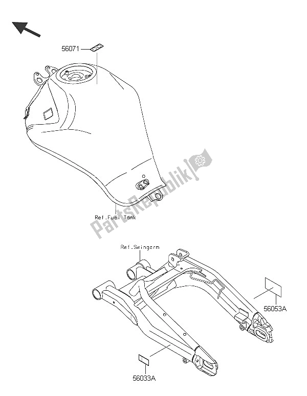 All parts for the Labels of the Kawasaki ER 6F ABS 650 2016