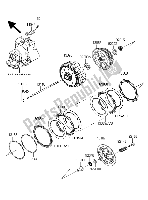 Todas las partes para Embrague de Kawasaki KFX 450R 2011