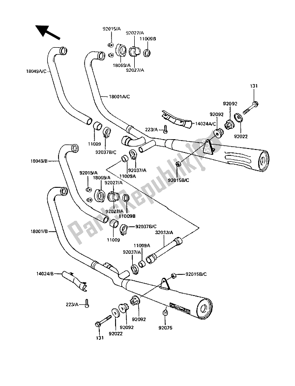 Tutte le parti per il Silenziatore (s) del Kawasaki GT 550 1987