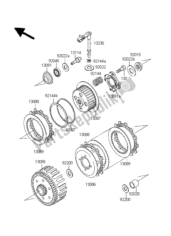 Tutte le parti per il Frizione del Kawasaki KDX 200 1999