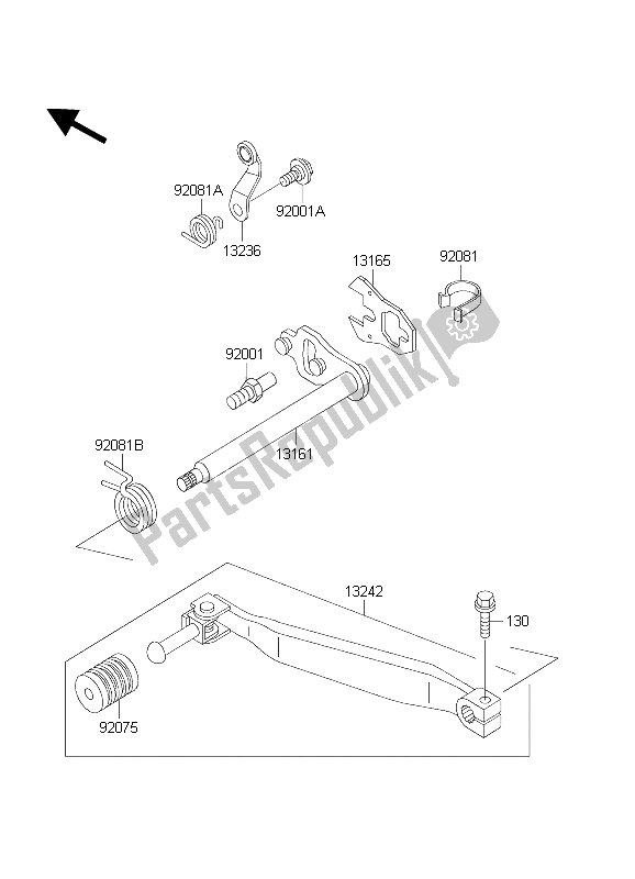 All parts for the Gear Change Mechanism of the Kawasaki KLR 650C 2004