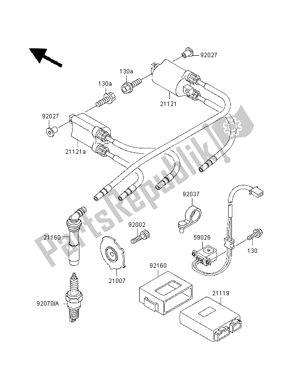 All parts for the Ignition System of the Kawasaki ZXR 400 1997