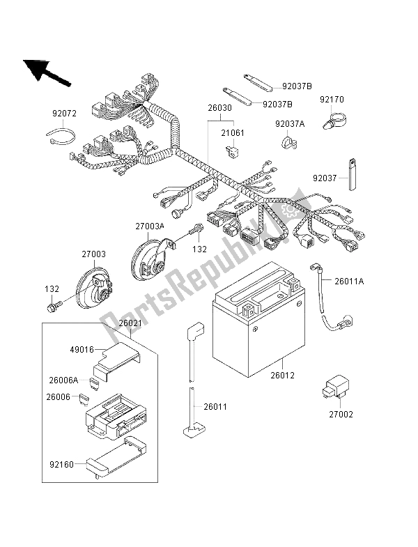 All parts for the Chassis Electrical Equipement of the Kawasaki ZRX 1100 1997