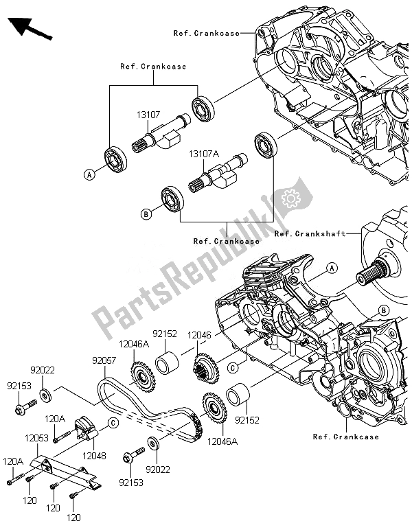 Todas as partes de Balanceador do Kawasaki VN 1700 Voyager Custom ABS 2014