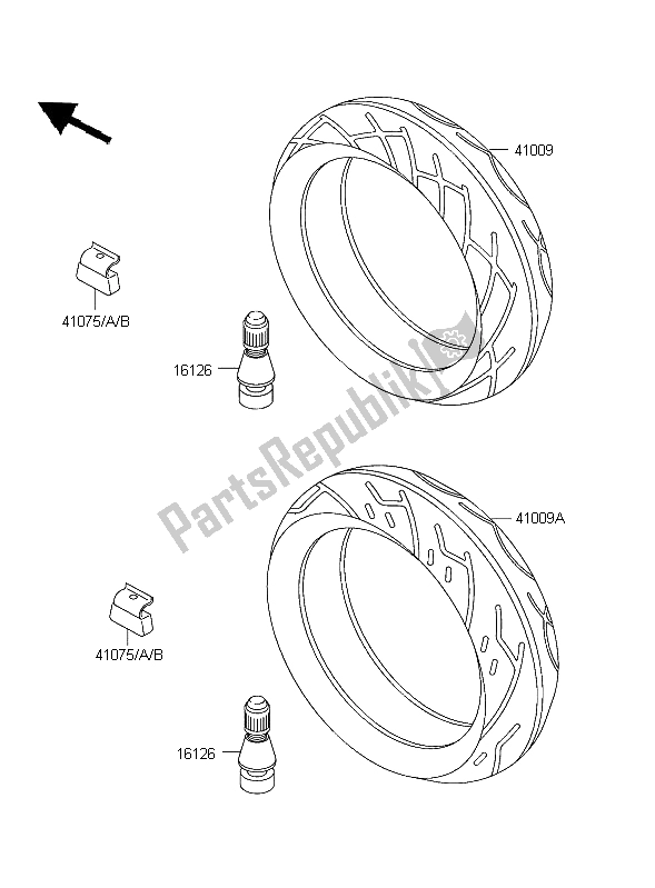 All parts for the Tires of the Kawasaki ZZR 600 2004