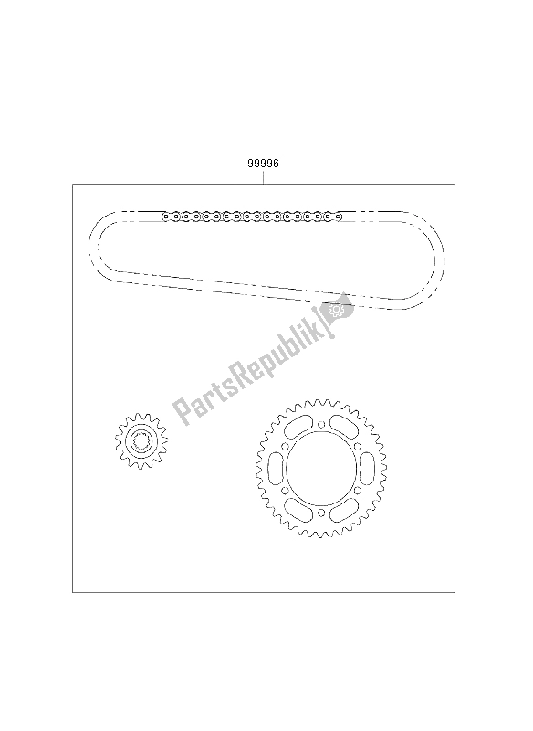 Alle onderdelen voor de Kettingset van de Kawasaki ER 500 2003