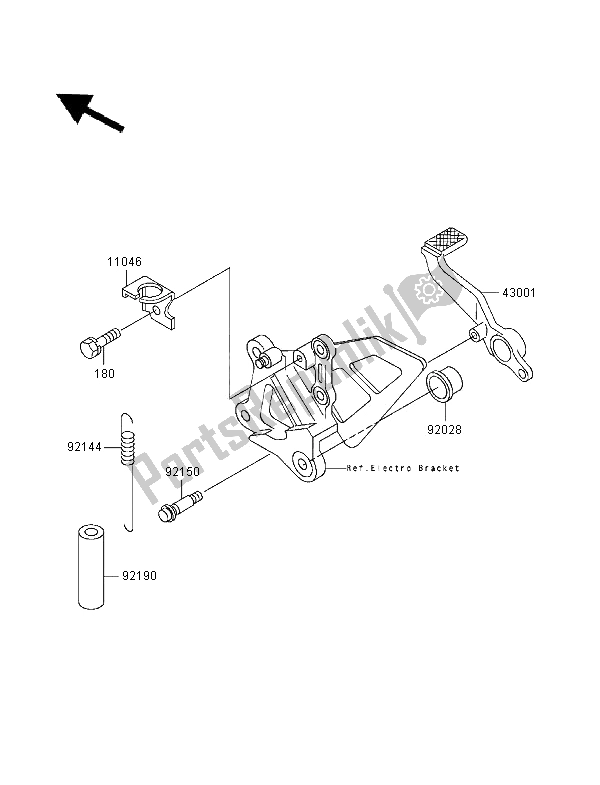 Todas as partes de Pedal De Freio do Kawasaki Ninja ZX 7R 750 1997