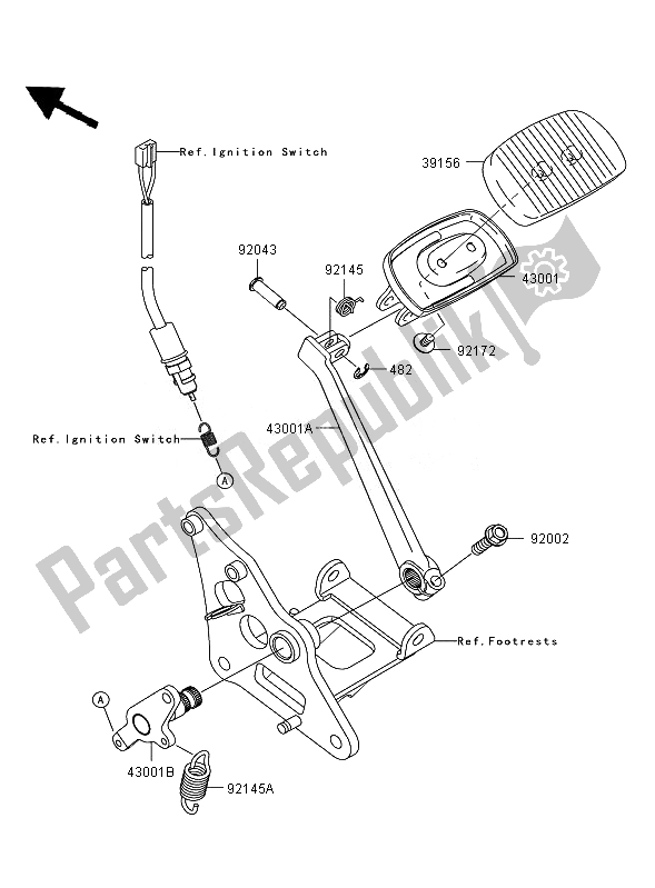 All parts for the Brake Pedal of the Kawasaki VN 900 Classic 2007
