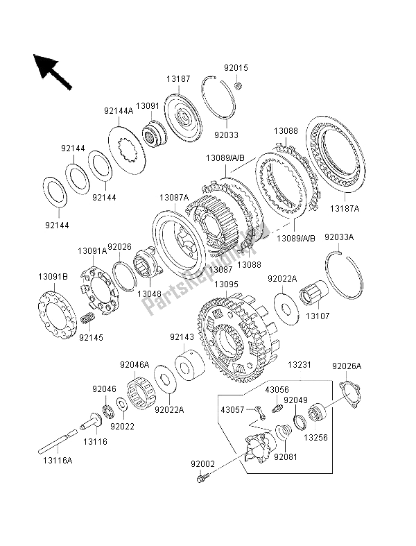 Toutes les pièces pour le Embrayage du Kawasaki VN 1500 Drifter 1999