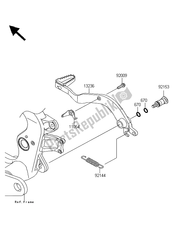 Toutes les pièces pour le Pédale De Frein du Kawasaki KFX 450R 2008