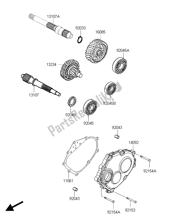 All parts for the Transmission of the Kawasaki J 300 ABS 2015