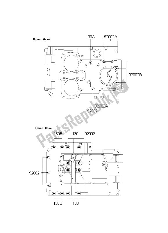 Tutte le parti per il Modello Del Bullone Del Basamento del Kawasaki KLE 500 2003