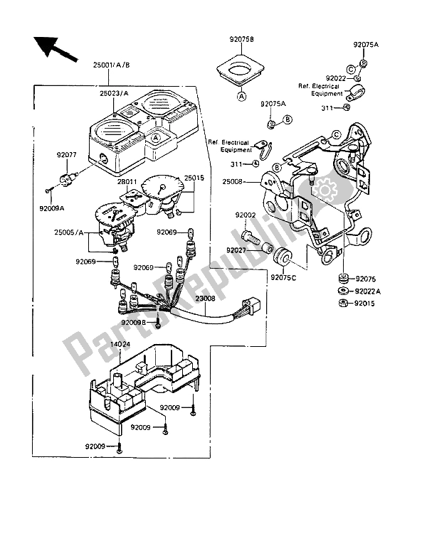 All parts for the Meter(s) of the Kawasaki KMX 125 1988