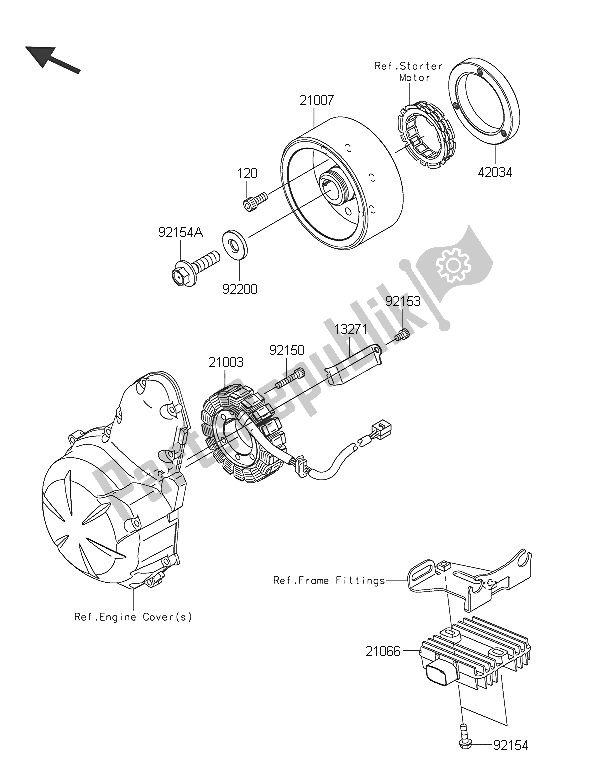 Todas las partes para Generador de Kawasaki ER 6N ABS 650 2016