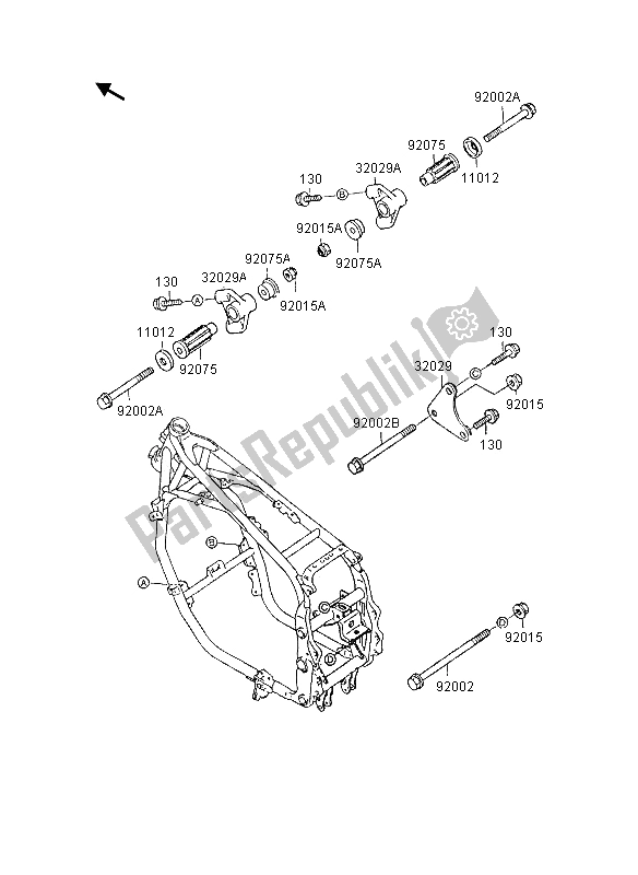 Tutte le parti per il Sedute Su Telaio del Kawasaki GPX 600R 1995