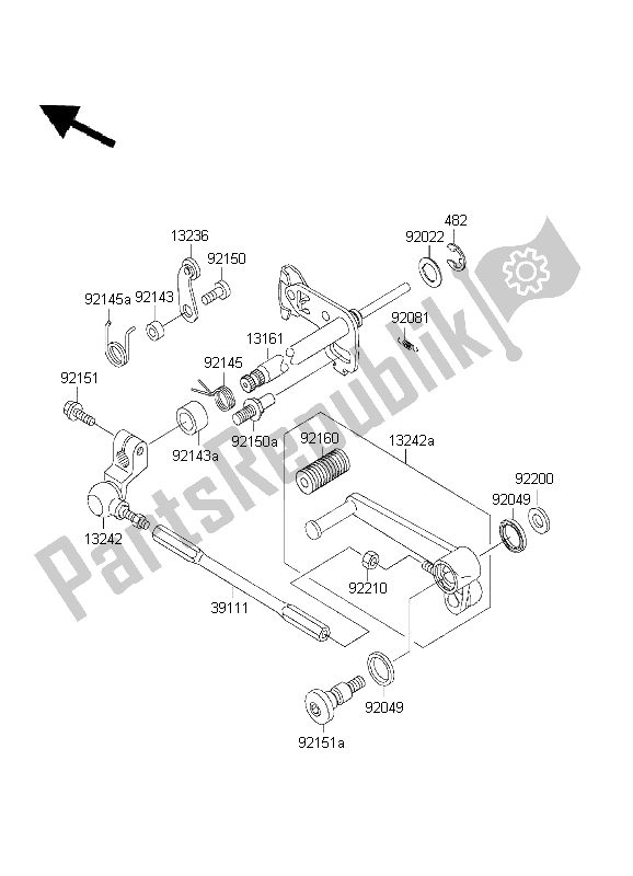 Todas as partes de Mecanismo De Mudança De Marcha do Kawasaki Ninja ZX 12R 1200 2001