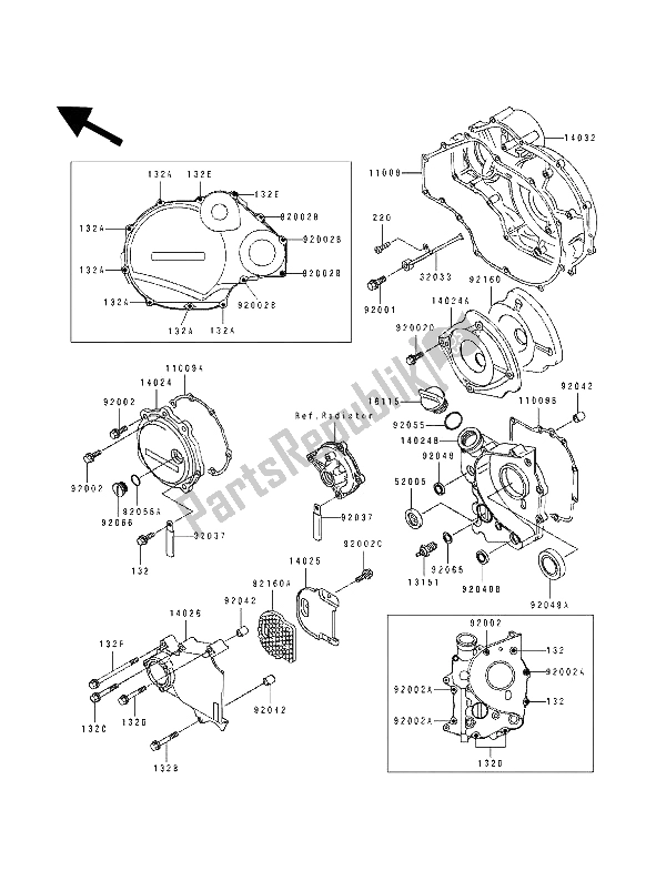 All parts for the Engine Cover(s) of the Kawasaki ZZ R 1100 1993