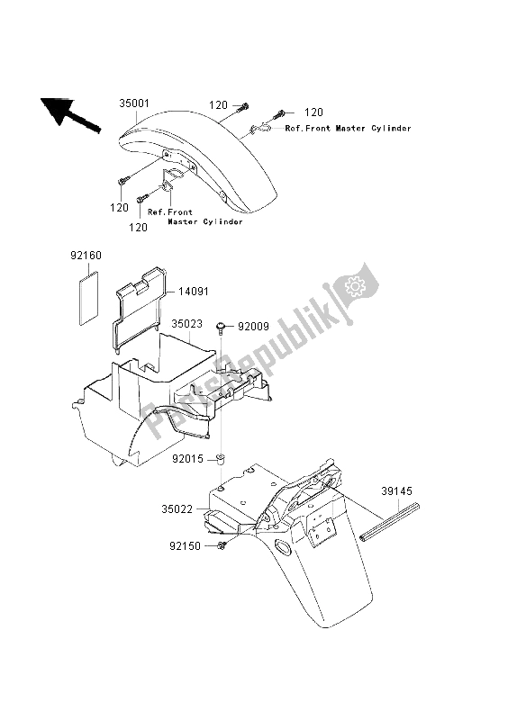 Tutte le parti per il Parabordi del Kawasaki ZRX 1200 2003