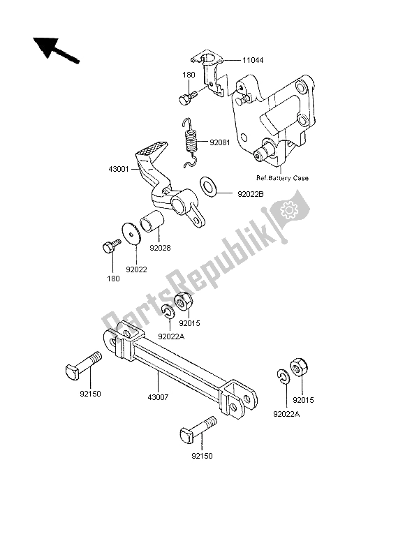 Tutte le parti per il Pedale Del Freno del Kawasaki GPX 600R 1997